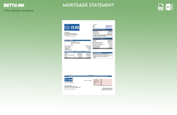 модерен стил Извештај за хипотека на Заедничката банка за развој на Лаос, шаблон